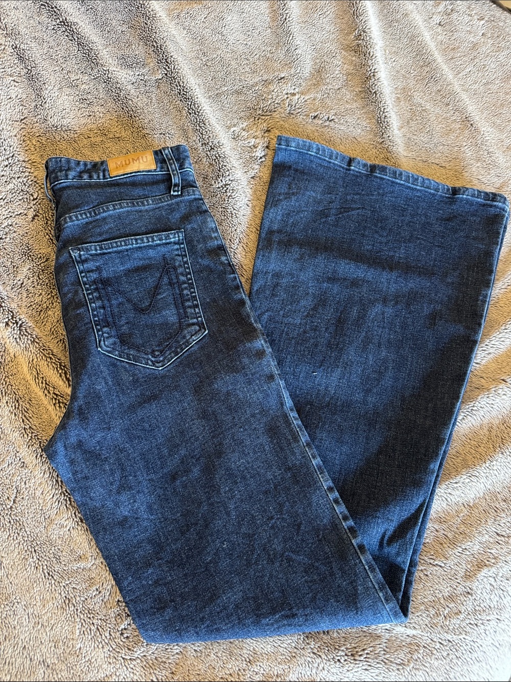 Show Me Your MuMu Dark Blue Flare-Leg Jeans